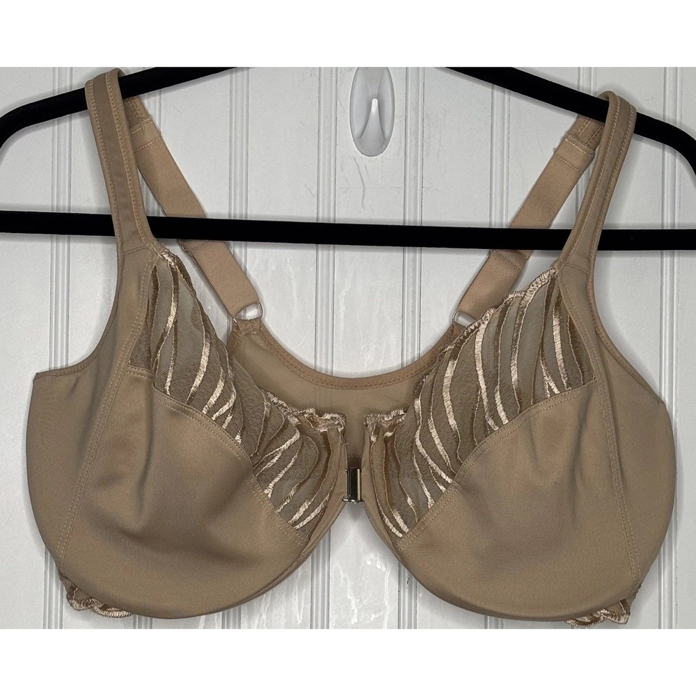 Paramour Felina Angie 115071 Bra 38DD Tan Front Close Minimizer Underwire